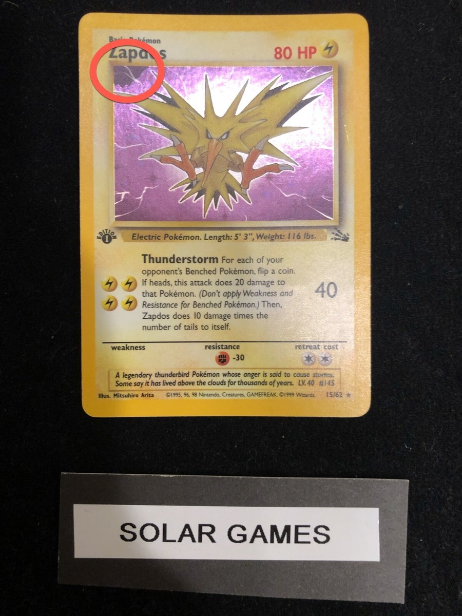ポケモン - Zapdos サンダー 1ED 1st Edition 15/62 英語版 サンダー 英語版 1st Edition Zapdos base set（Zapdos [1st