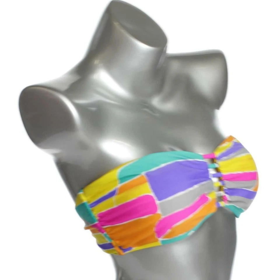 Top de natación Raisins Junior XL clásico amarillo bloque bikini multicolor elástico Foto 2 de 4