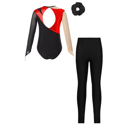 Girls Gymnastics Leotards Activewear SetTracksuit Kids Long Sleeve Bodysuit - Picture 72 of 110