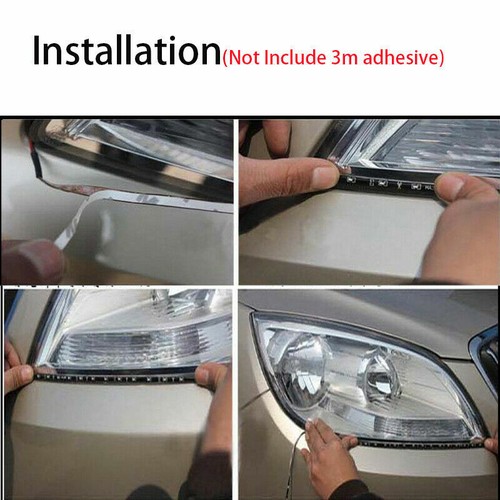 LED Day Running Light 30cm 120mm Car Flexible LED Strip Waterproof Light Decor - Picture 11 of 12