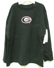 NCAA Georgia Bulldogs Circle G Logo Black T-Shirt Long Sleeve Two Feet Ahead