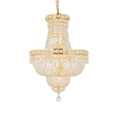 Elegant Lighting Tranquil 12-Light Crystal & Steel Chandelier in Gold - Picture 4 of 9