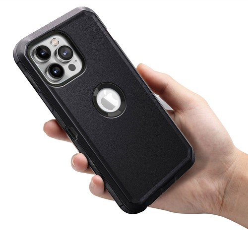 iPhone 16 15 14 13 12 Pro Max 11 XR 8 7 Plus SE Shockproof Hard Black Case Cover - Picture 10 of 51