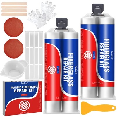 100 ml Marine Fiberglas Reparaturset mit Werkzeug, weißer Gelcoat 