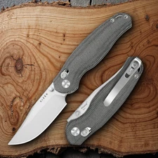 Kizer Cutlery Phoca CC Folding Knife 3" Satin AEB-L Steel Blade Micarta Handle