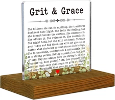 Grit and Grace Plaque for Men Women - Cheer Up, Sobriety, Recovery, Starting ove