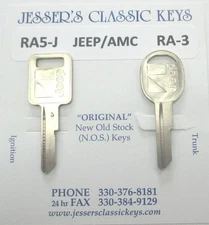Rare Original Jeep/AMC Keys NOS J 1985 1986 1987 1988  1989 1990