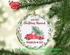 First Christmas Ornament Married Ornament Wedding Gift For Couple Personalized