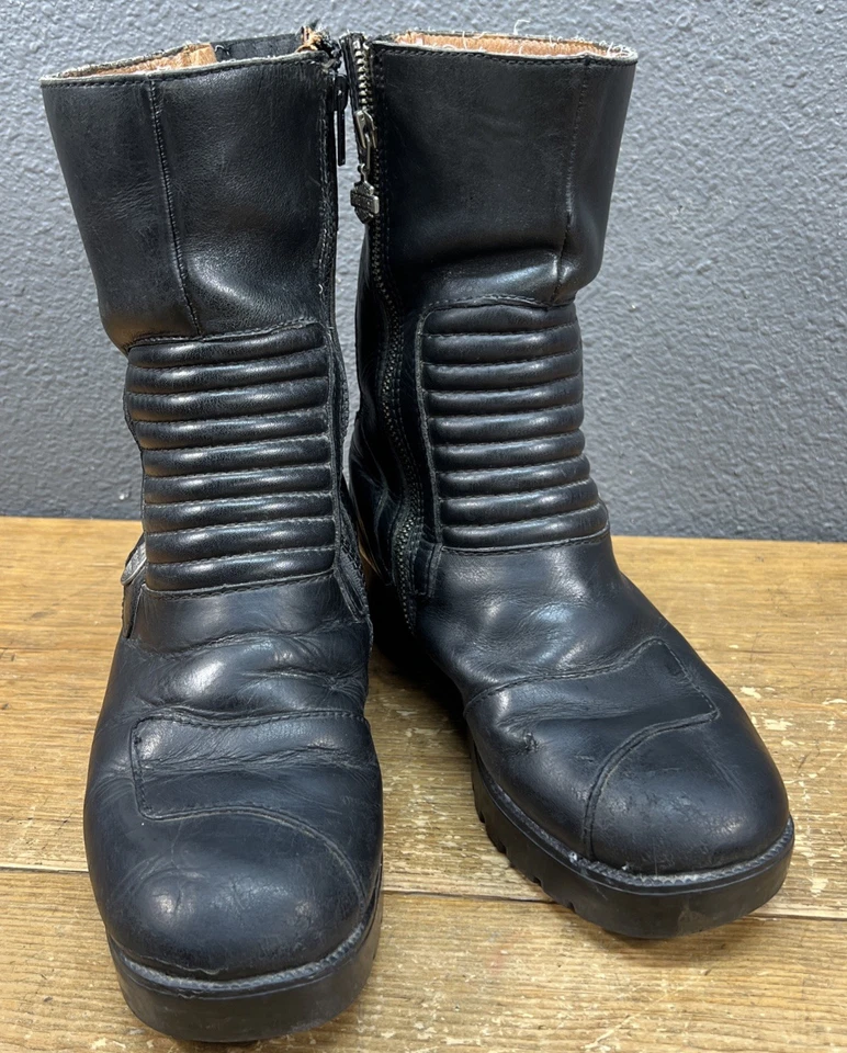 Women's Harley Davidson Black Leather 10" Motorcycle Boots -Size 8.5 M - Image 3 of 4