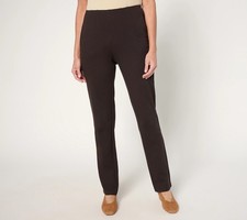 Belle by Kim Gravel Regular Ponte Hollywood Waist Full Length Pants Ganache 4 Ne