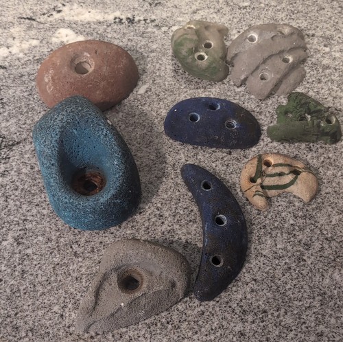 Assorted Shape Climbing Holds Lot of 8 Mixed Colors for Indoor Outdoor Wall