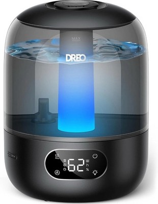 Dreo Luftbefeuchter für Schlafzimmer mit Sensor, 3L, 26dB leise kühl Nebel Ultraschall