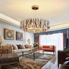 Image of Luxury K9 Crystals Flush Mount Ceiling Light Crystal Pendant Light Fixture Room