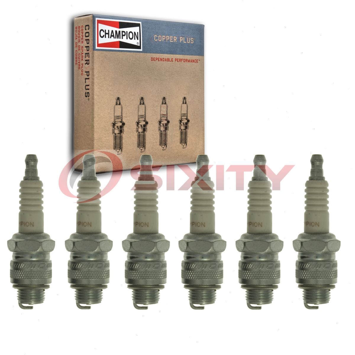 6 pc Champion Copper Plus Spark Plugs for 1959-1960 International B100 3.6L pr
