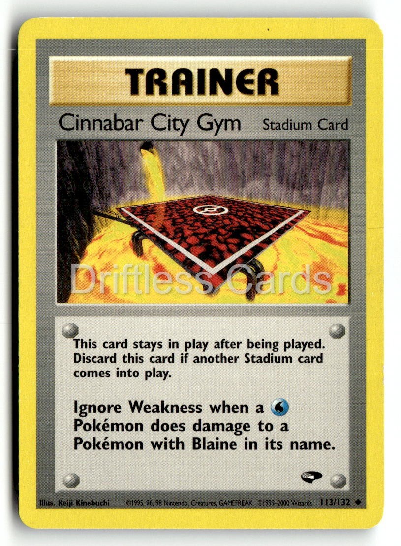 Cinnabar City Gym 113/132 Uncommon Gym Challenge Pokemon Unlimited LP