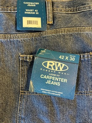 Wrangler Rugged Wear 42 X 30 Carpenter Blue Jeans Work Pants