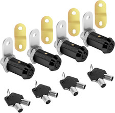 Cam Lock with Keys RV Compartment Lock Keyed Alike Black Finish, 1-1/8" RV Compa