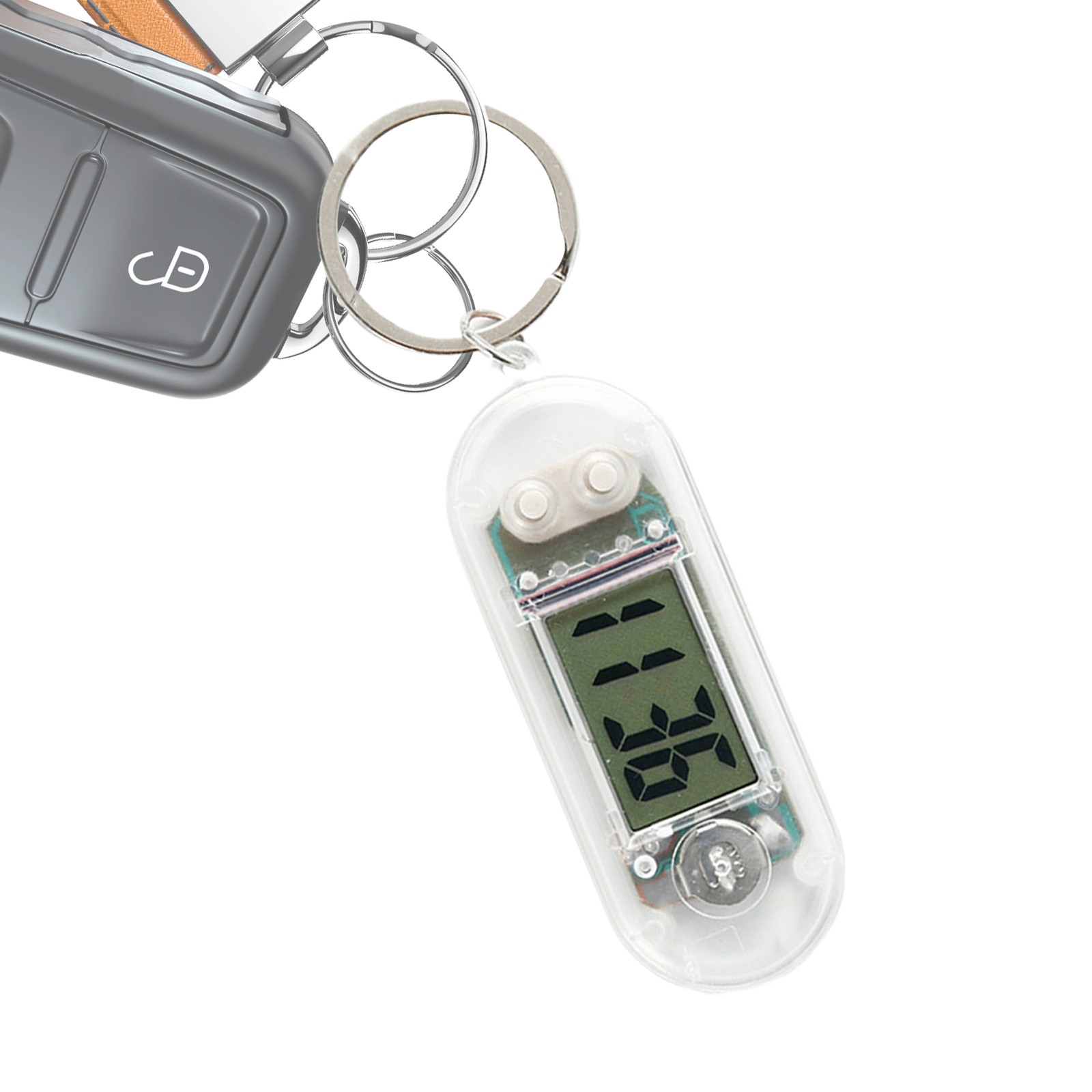 Key Chain Clear Screen Carabiner Keychain Pocket Watch Penda