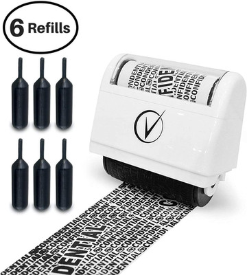 Identity Theft Protection Roller Stamp for Hiding Sensitive Information, Wide Co