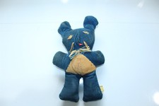 Vintage Twinzy Brand Stuffed Bear Blue Corduroy Collectible Toy 8-1/2" Tall