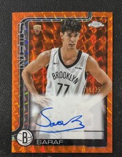 2025-26 Topps Chrome Ben Saraf RC Rookie Auto Geometric Orange Refractor 14/25