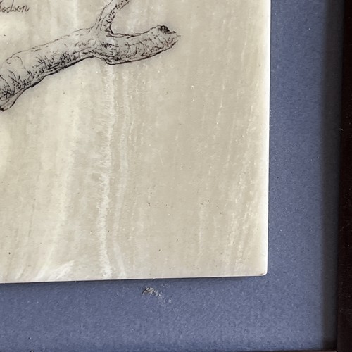 Vintage 1986 JIM DODSON Cherokee WO-DI Frame BALD EAGLE Etch 3D MARBLE Art PRINT - Picture 7 of 10