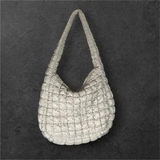 Cream Quilted Shoulder Bag