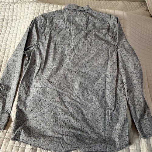 TM Exposure Mens Western Cowboy Shirt Gray Paisley Long Sleeve Pearl Snap M - Picture 9 of 10