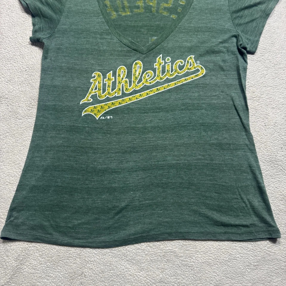 Yoenis Cespedes Shirt Womens 2X Oakland Athletics V-Neck Top Majestic Threads - Image 3 of 4
