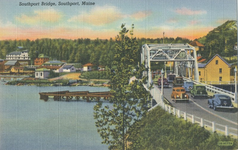 ME, SOUTHPORT - SOUTHPORT BRIDGE - POSTCARD