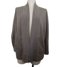 prAna Womens Open Front Cardigan Sweater Taupe Brown Size S Organic Cotton Blend