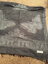 Pashmina Butterfly Pattern Scarf Shawl Wrap Silk Cashmere