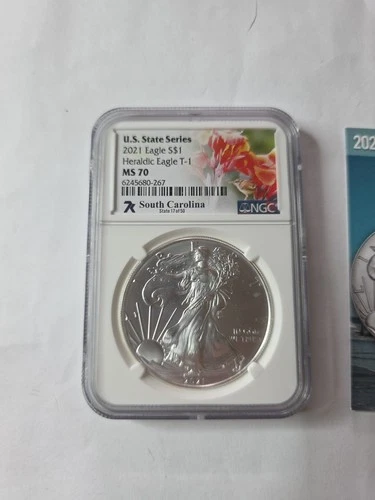 2021 7K Metals U.S. State Series American Silver Eagle NGC MS70 - South Carolina