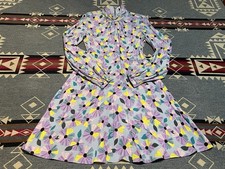 KATE SPADE New York Wallflower Smocked High Neck Dress Moonglow 00 Gray Pink T1