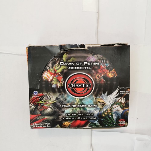 Chaotic TCG Dawn of Perim Secrets Booster Box Factory Sealed 24 Packs 1st Ed Eng