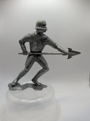 Knight Vintage Louis Marx 5 1/2 " TallFigure Silver Color 1960s-Original-Pikeman