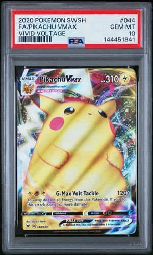 Pokémon Pikachu VMAX 044/185 Swsh04: Vivid Voltage Holo PSA 10