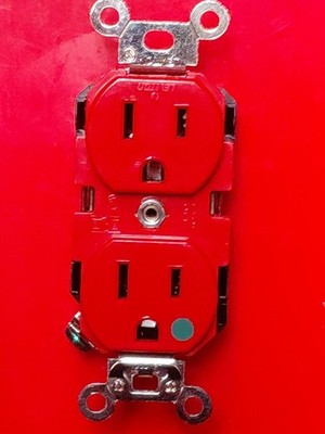 Leviton 8200-R, 20 Amp, 125 Volt, Hospital Grade , Red Receptacle