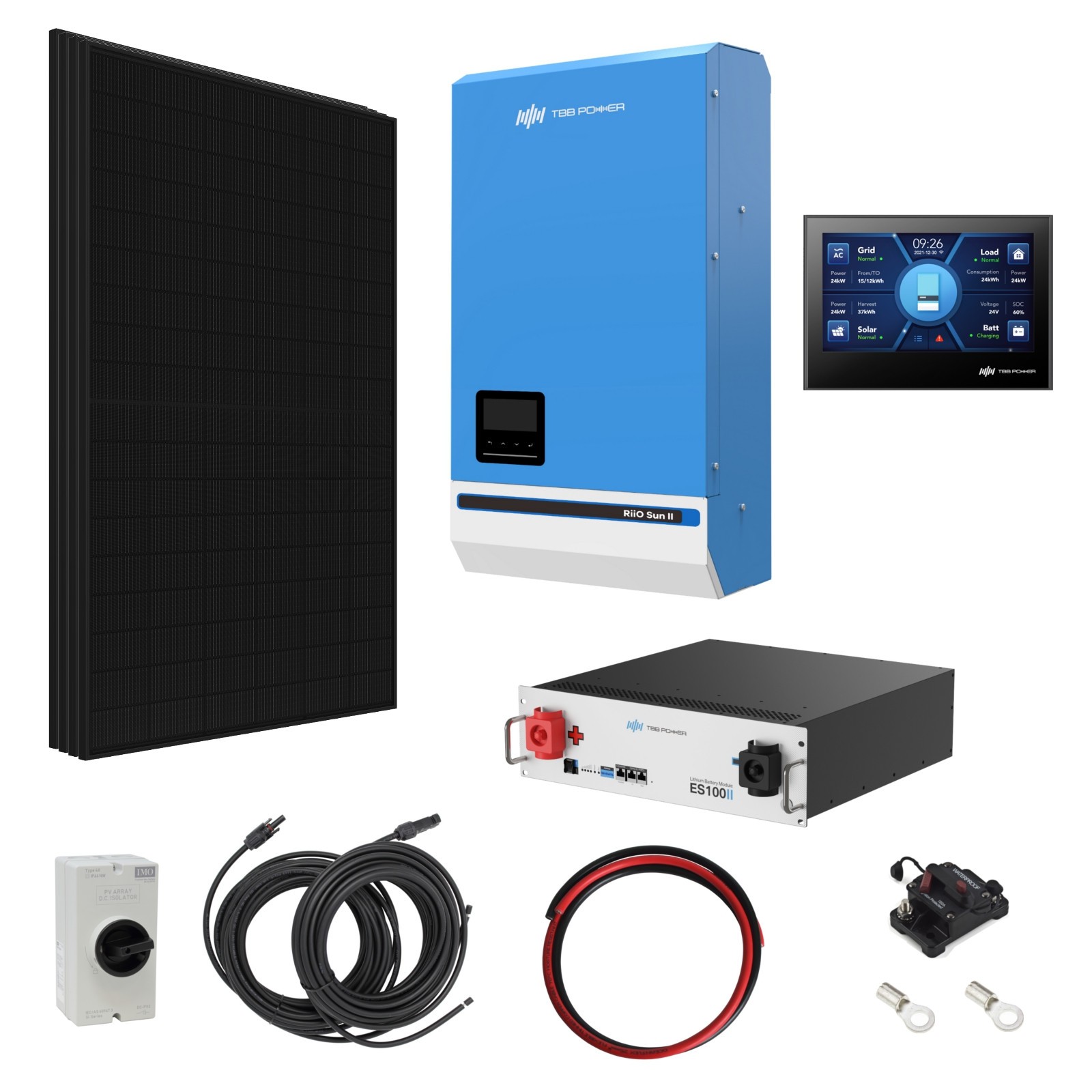 TBB Power 1.72kW 48V solar kit w/4x430W panels, 5kW inverter & 105Ah battery
