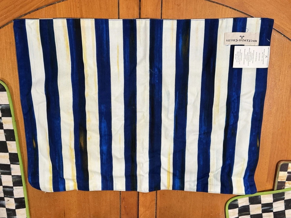 MANTEL INDIVIDUAL MACKENZIE NIÑOS AZUL Y BLANCO CUADROS REALES NUEVO CON ETIQUETAS Foto 4 de 4