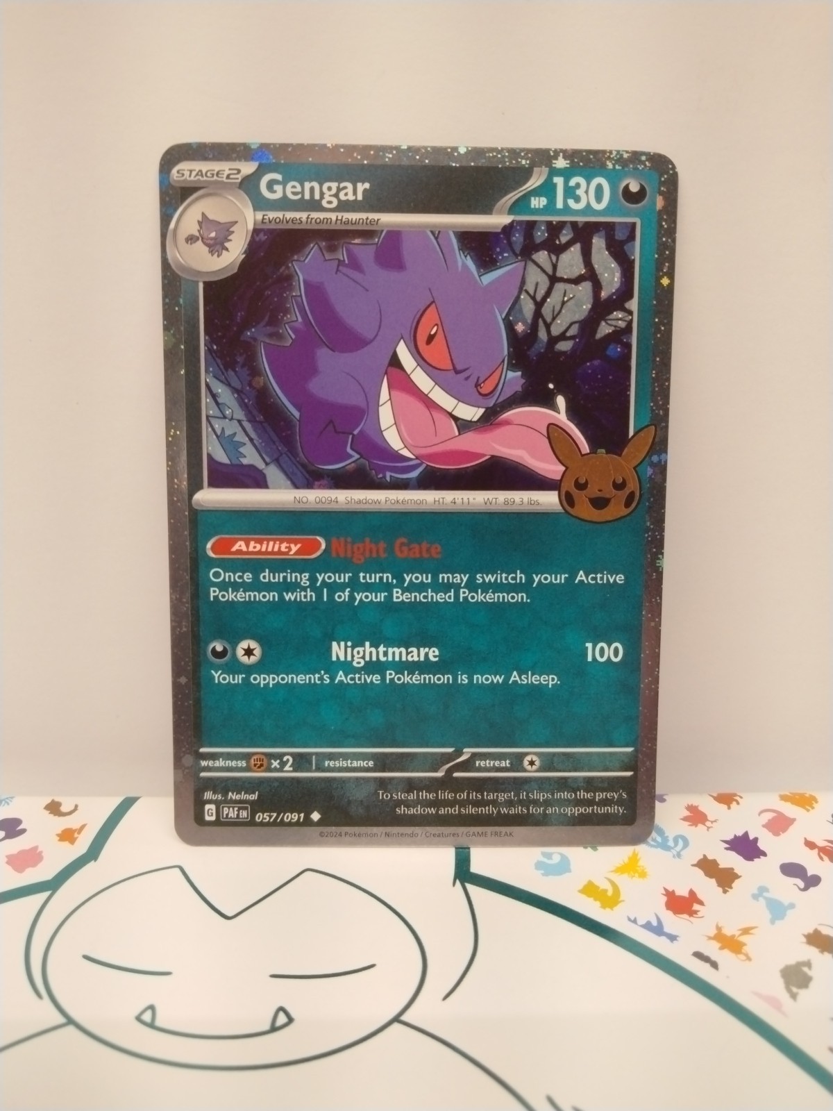 GENGAR 57/091 TRICK OR TRADE Stamp Paldean Fates HOLO Pokemon Card COMBIN SHIP B