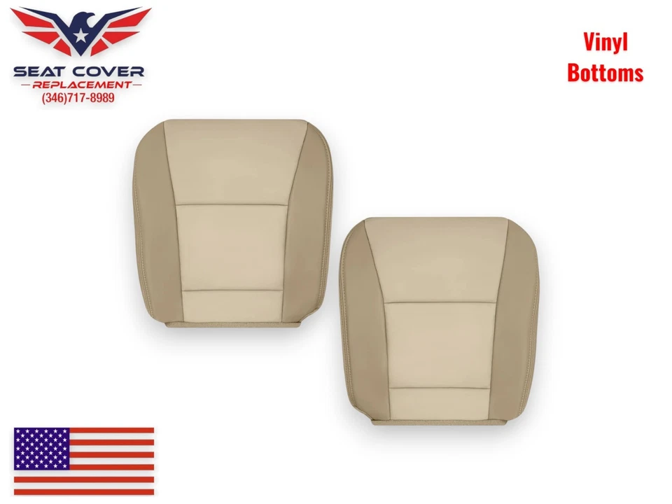Fundas de asiento delanteras 2006-2010 para Ford Explorer Limited 2 tonos cuero sintético tostado Foto 4 de 4