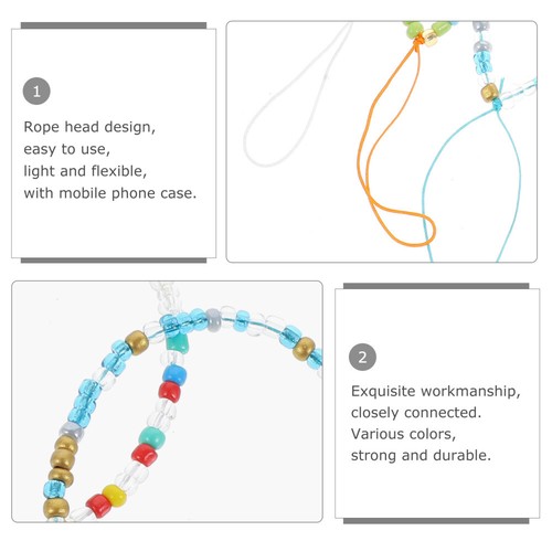 6 Pcs Beaded Phone Lanyard Phone Bracelet Lanyard Beaded Phone Chain - 第 2/12 張圖片