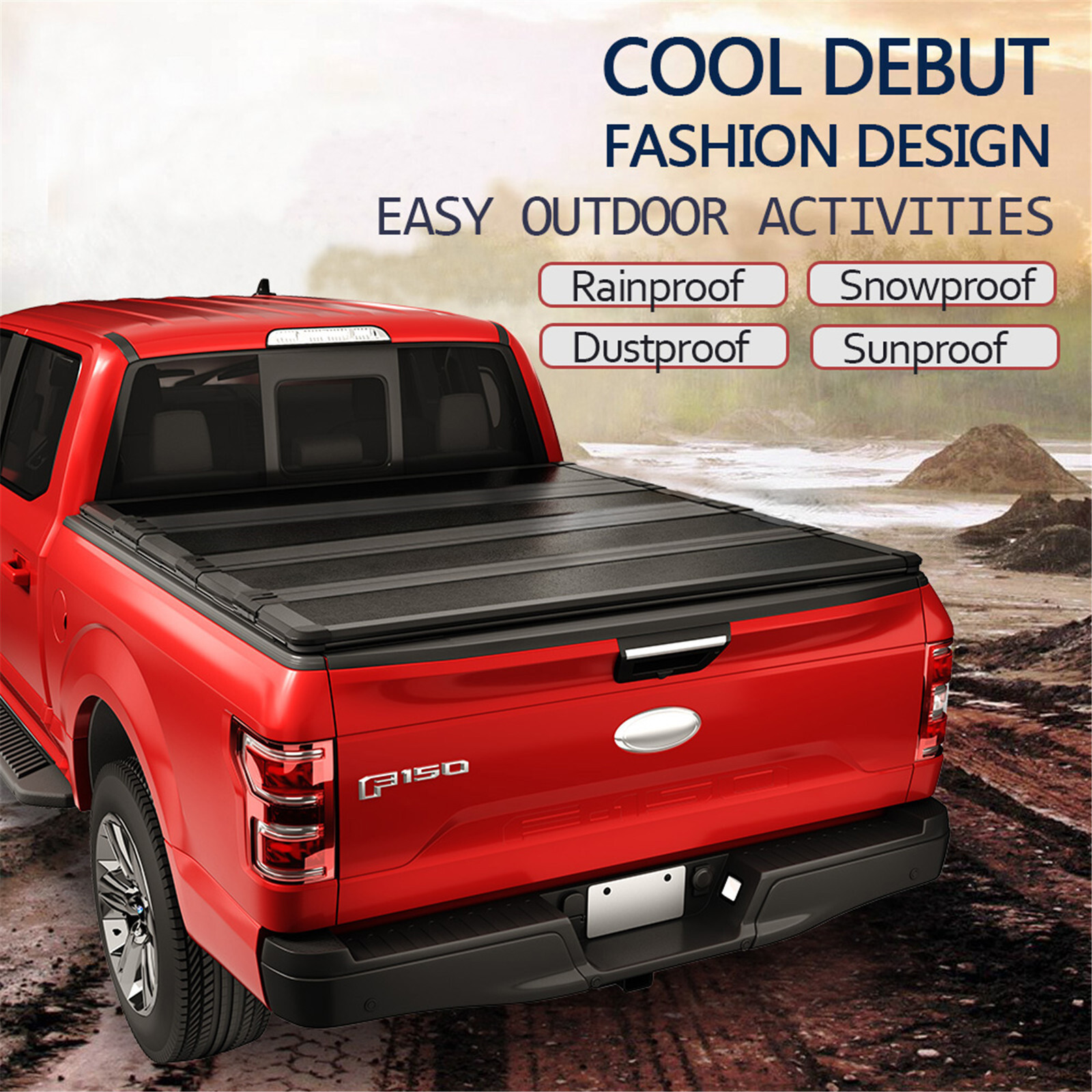 8FT Lock Hard 4fold Tonneau Cover FOR 20152019 FORD F150 TRUCK Long