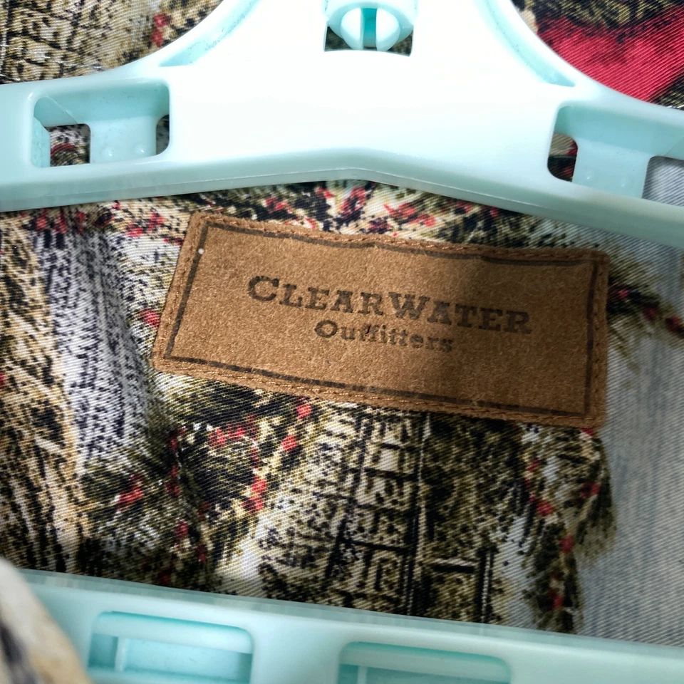 Camisa Clearwater Para Hombre Grande Azul Con Botones Manga Corta Navidad Papá Noel Pez Foto 4 de 4