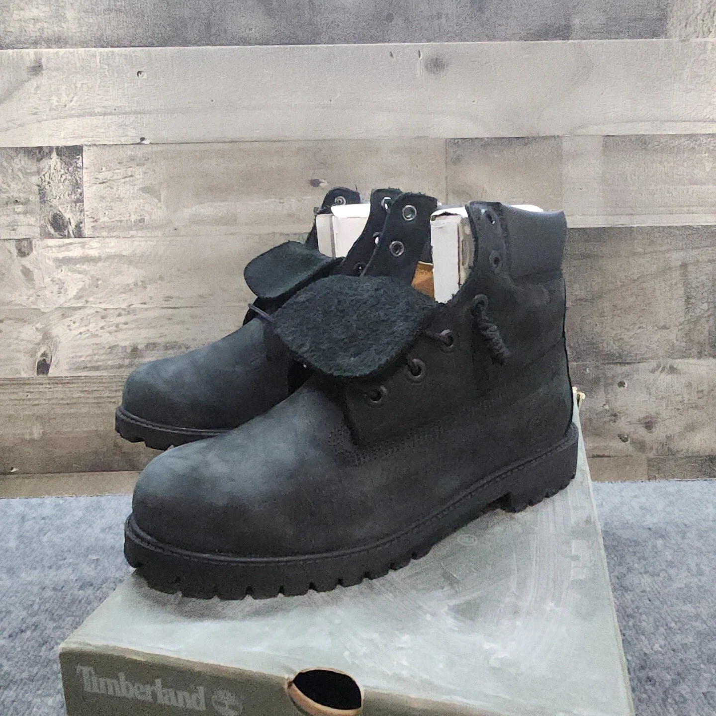 Stivali premium Unisex Timberland 6 pollici junior neri nabuk TB012907 taglia 7