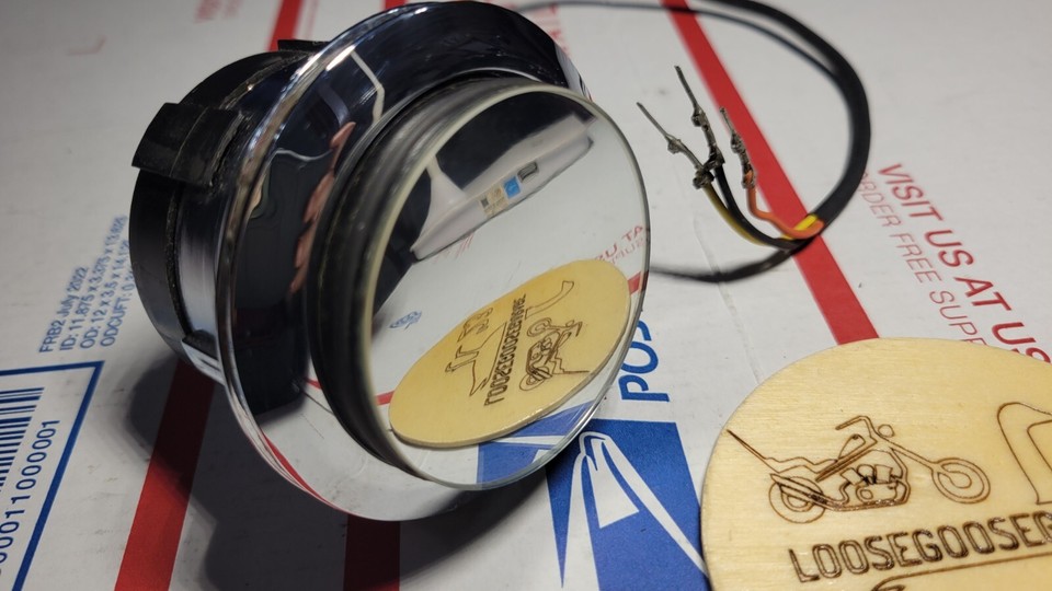 0107 Harley Davidson Softail LED Gauge Flush Mount Gas Cap Set Fuel