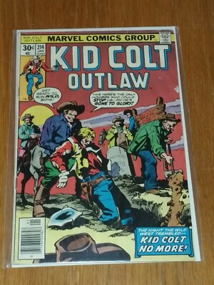 KID COLT OUTLAW #214 VG (4.0) JANUARY 1977 MARVEL WESTERN