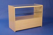 MAPLE HALF GLASS DISPLAY COUNTER 1200MM RETAIL SHOP FITTINGS CASH WRAP NEW