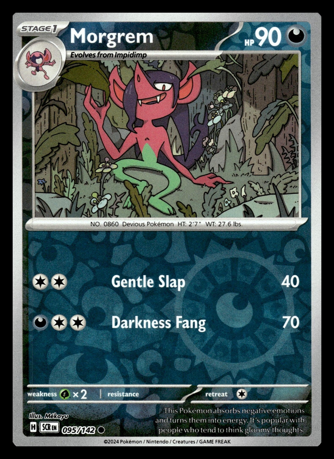 Morgrem Reverse Holo Common 095/142 SV07: Stellar Crown Pokemon Card